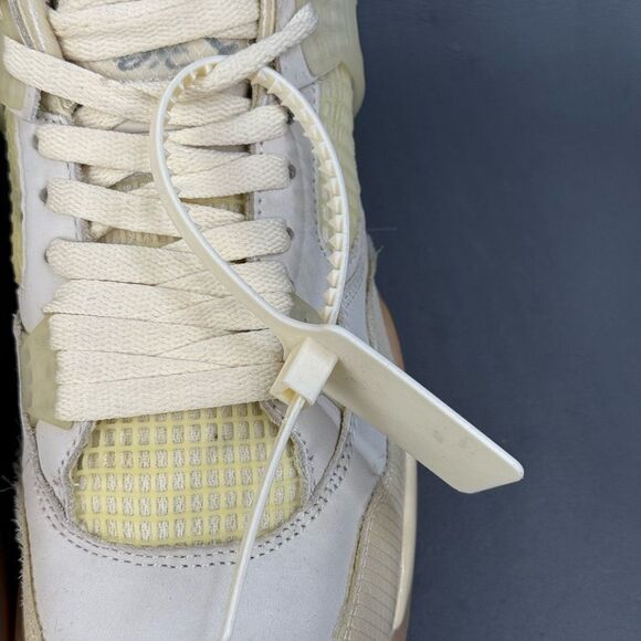 Jordan 4 SP x Off-White Mid Sail  sneaker shoes women’s size 10.5 ( men’s 8.5-9) - Picture 4 of 11